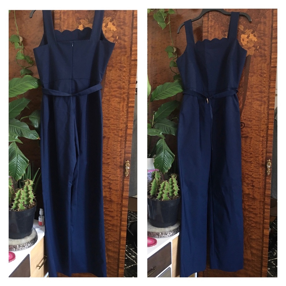 J.McLaughlin Navy Scalloped Hem Jumpsuit M